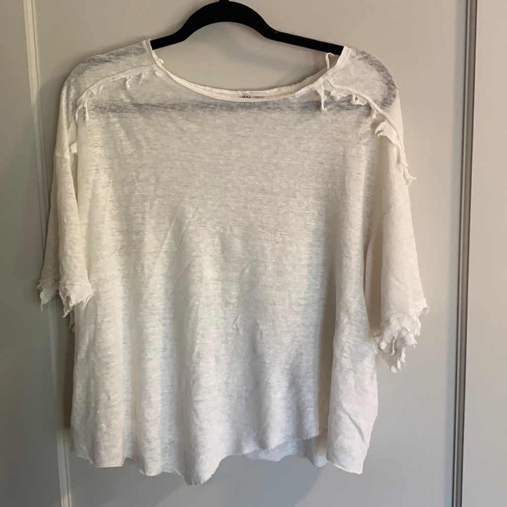 Frayed, white Zara short sleeve